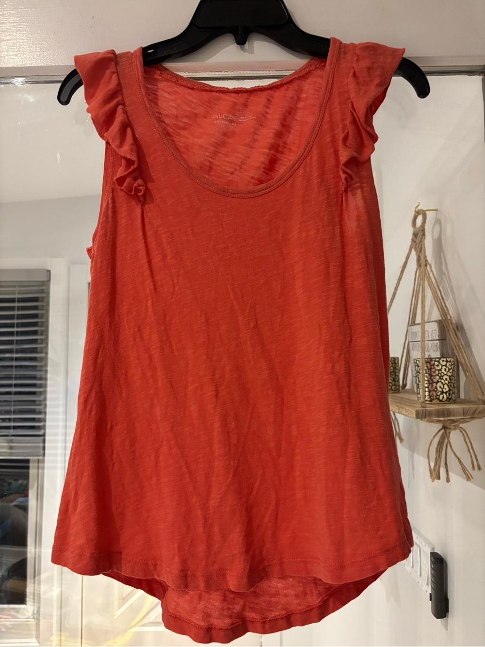 Pilcro Coral Ruffle Tank Top